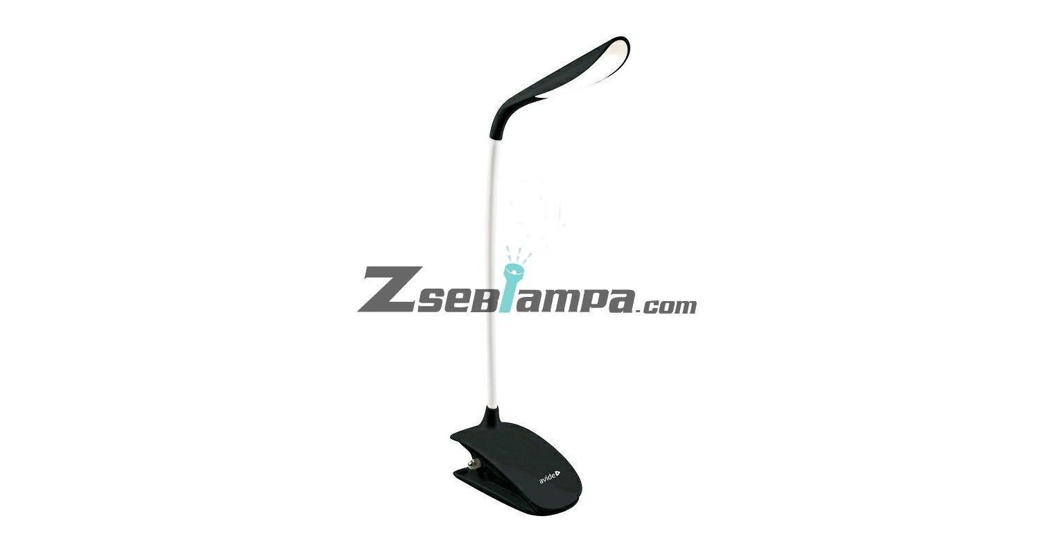 Avide LED Asztali Lámpa Csiptethető Fekete 3W